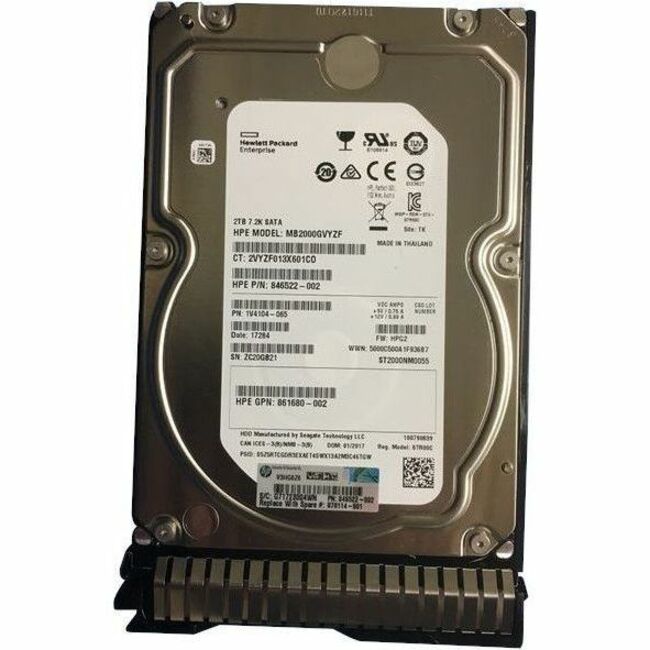 HPE Sourcing 2 TB Hard Drive - 3.5" Internal - SATA (SATA/600)