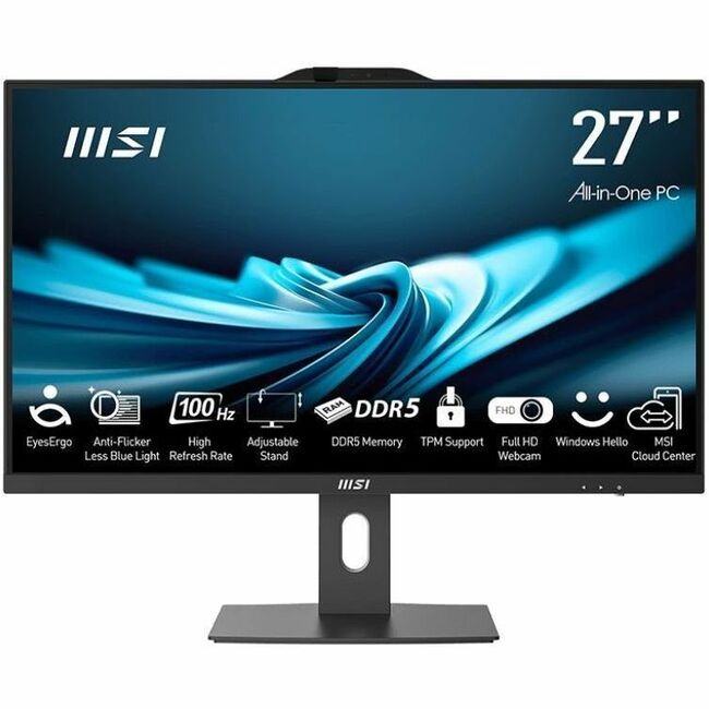 MSI PRO AP272P-600US - 27" IPS FHD Display - All-in-One PC- Intel Core i7 - 32 GB - 1 TB SSD - W11P - 3Y Onsite Warranty