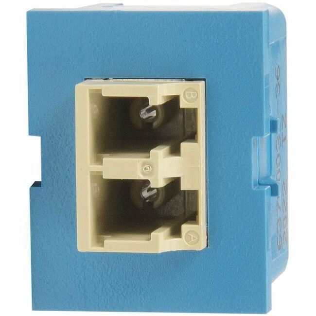 Ortronics TracJack Module, LC Duplex, Multimode, Beige Adapter, Blue Housing