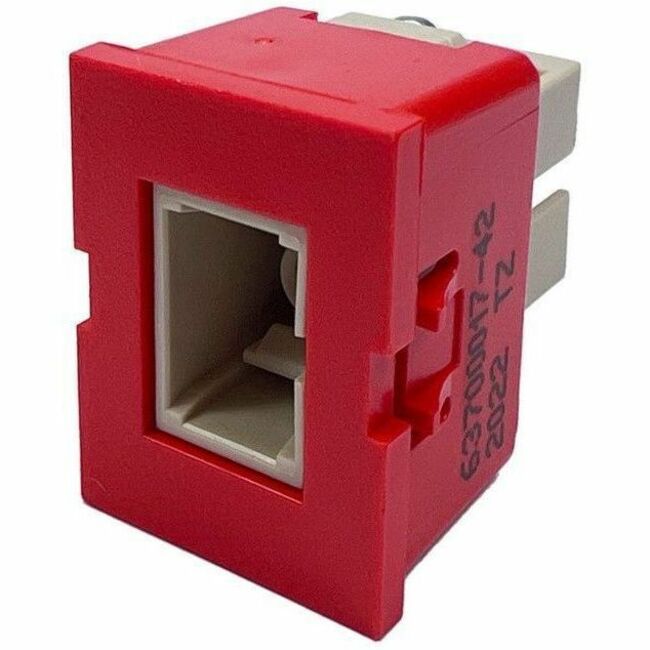 Ortronics TracJack Module, 1-SC Simplex Multimode, Beige Adapter, Red Housing