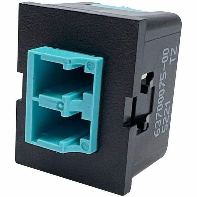Ortronics TracJack Module, 1-LC Duplex, OM3/4, Aqua adapter, Black Housing