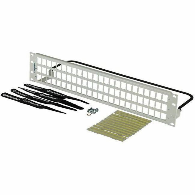 Ortronics High Density HDJ 72 Port Unloaded Flat Patch Panel 2RU White