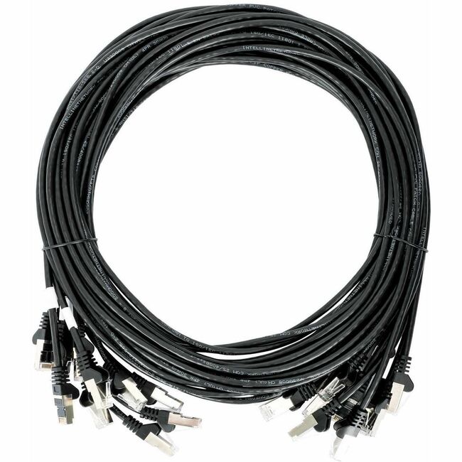 Intellinet Cat6 U/UTP Slim Network Patch Cable, 5 ft., Black, 10-Pack