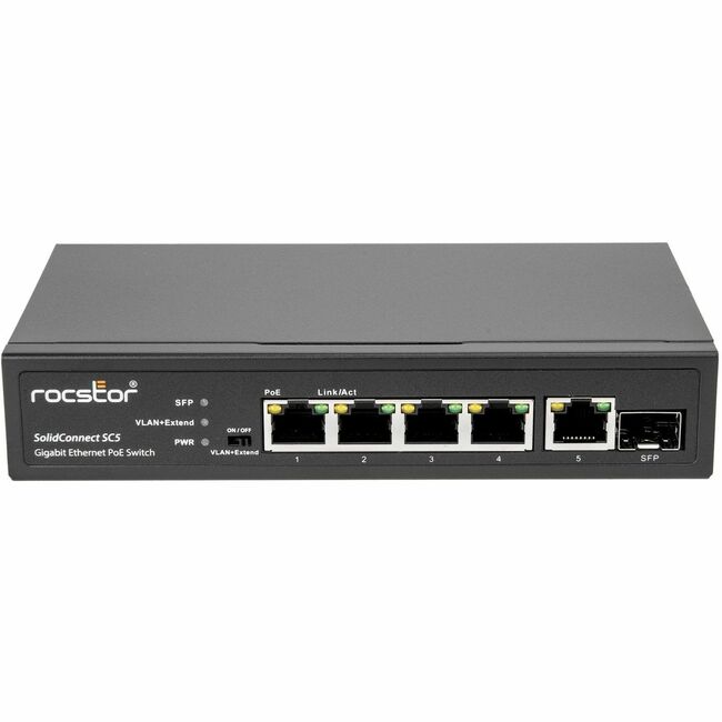 Rocstor 5-Port Gigabit Rackmount PoE Switch