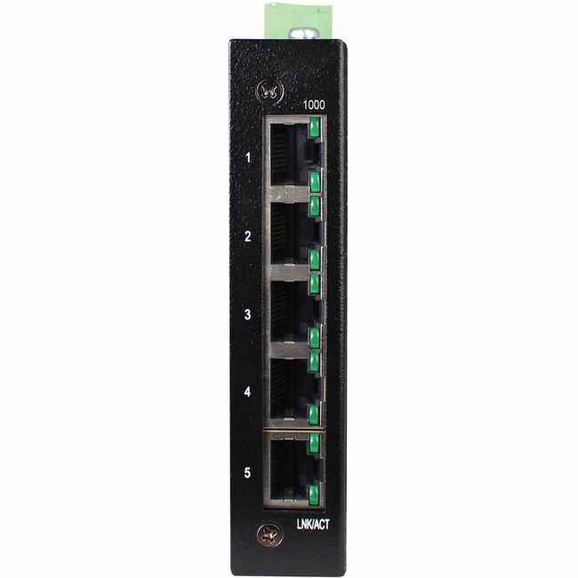 Tripp Lite series 5-Port Unmanaged Industrial Gigabit Ethernet Switch - 10/100/1000 Mbps, Ruggedized, -40&deg; to 75&deg;C, EIP QoS, DIN/Wall Mount, TAA