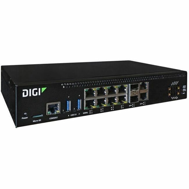 Digi Connect EZ 8 I/O - Serial Server, 8-port, RS-232, Digital/analog I/O, EU Power Cord