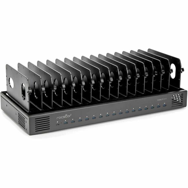 Rocstor Volt DS16 USB-C 16 Port Desktop Charging Station with Top Dividers 67W Per Port