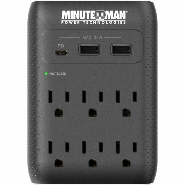 Minuteman MMS-WAL6U3 6-Outlets Surge Suppressor/Protector