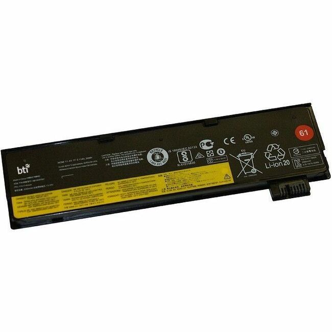 BTI 4X50M08810-BTI 11.4V 24WHR LI-ION BATTERY 01AV422, 01AV490, SB10K97579, 01AV423, 4X50M08810, SB10K97580, 01AV424, 61, SB10K97581, 01AV452, LN-4X50M08810, SB10K97585 THINKPAD 25, 25 20K7, P51S, T470, T470 20HD, T470 20HE, T470 20JM, T470 20JN, T480, T480 20L5, T480 20L6, T570, T570 20H9, T570 20HA, T570 20JW, T570 20JX, T580, T580 20L9, T580 20LA