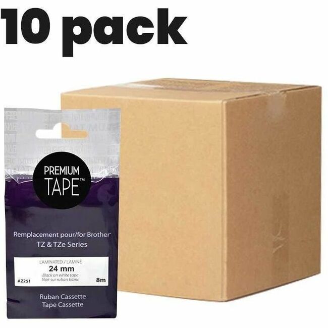 Premium Tape Brother TZe-251 Compatible Premium Tape Black/White 24mm(10)