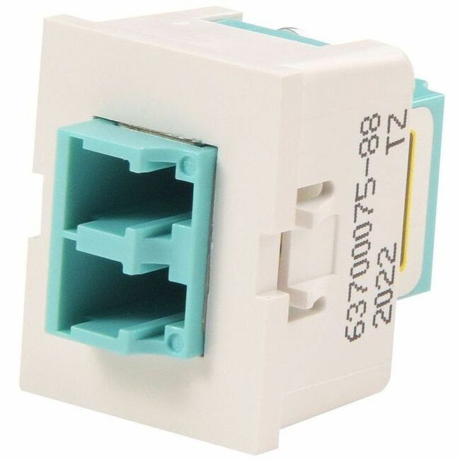 Ortronics TracJack Module, 1-LC Duplex, OM3/4, Aqua adapter, Cloud White Housing