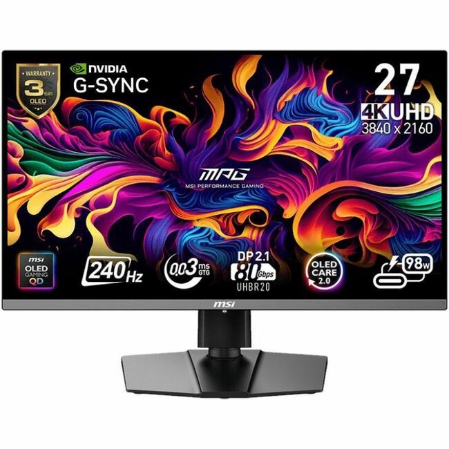 MSI MPG 272URX QD-OLED UHD 240Hz 27 inch Gaming Monitor