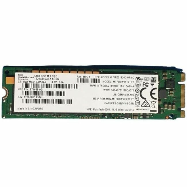 HPE Sourcing 1.92 TB Solid State Drive - M.2 2280 Internal - SATA (SATA/600) - Read Intensive