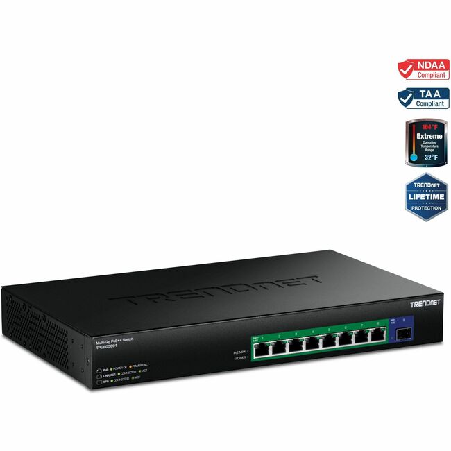 TRENDnet 9-Port 2.5G GaN Power PoE++ Switch with 10G SFP+ Port (480W)