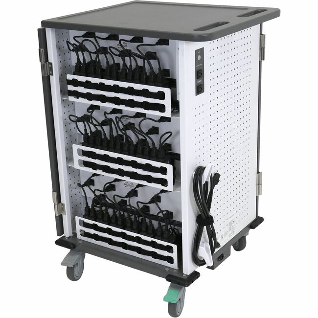 Ergotron YES36 Adjusta Charging Cart, Pre-wired with Thirty-Six 65W USB-C Adapters