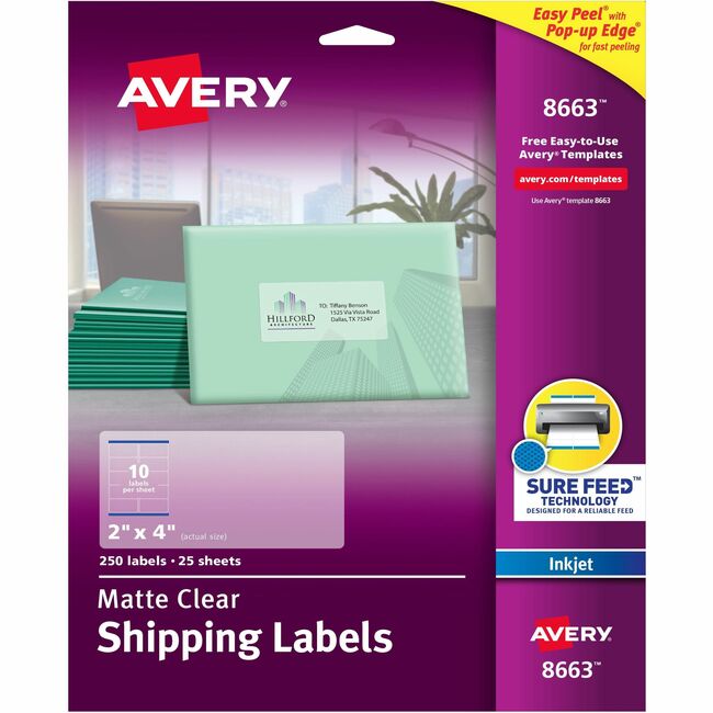 Avery® Matte Clear Easy Peel Shipping Labels