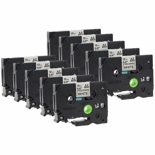 Premium Tape Brother TZe-S231 Extra Strength Adhesive Black/White 12mm (10)