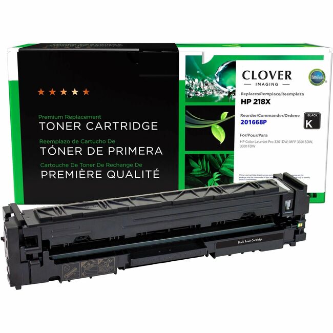 Clover Technologies Remanufactured High Yield Black Toner Cartridge (New Chip) for HP 218X (W2180X)