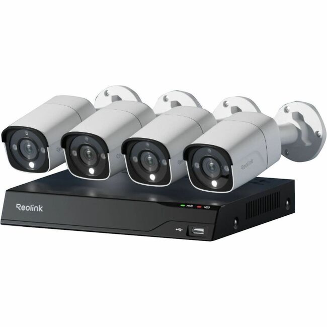Reolink Smart PoE NVR System with 4 Cameras for 24/7 Recording
