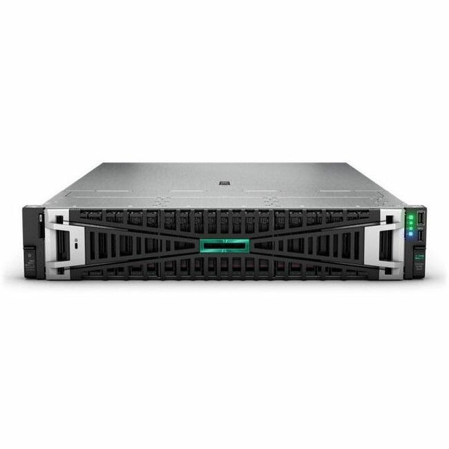 HPE ProLiant DL385 G11 2U Rack Server - 1 x AMD EPYC 9124 2.70 GHz - 64 GB RAM - 960 GB SSD - (2 x 480GB) SSD Configuration - 12Gb/s SAS, Serial ATA/600, NVMe Controller