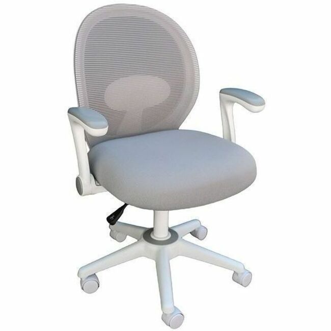 Boss Grey Mesh, Flip Arm, Task Chair, White Frame