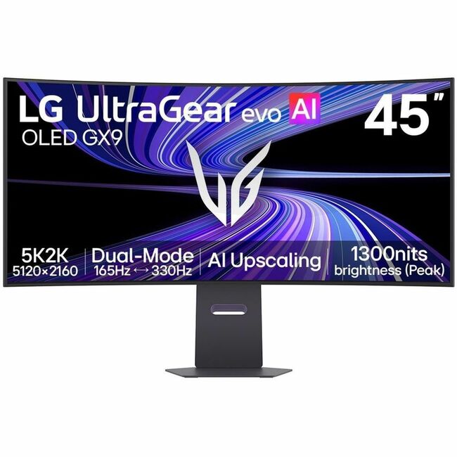 LG 45 Inch UltraGear evo  GX9, 5K2K OLED Gaming Monitor with AI Upscaling