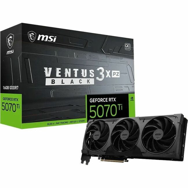 MSI GeForce RTX 5070 Ti 16G VENTUS 3X PZ OC BLACK Graphic Card