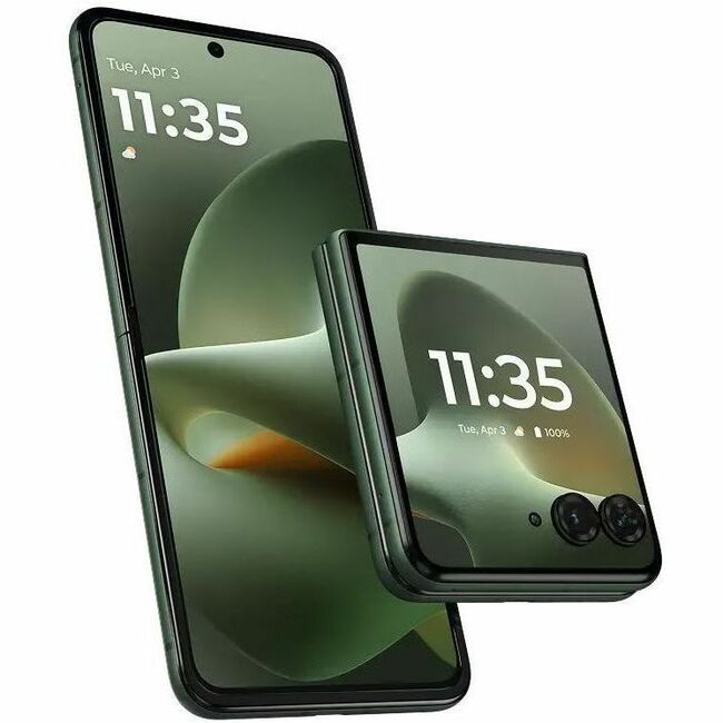Motorola Mobility razr+ (2026) 256 GB Smartphone - 6.9" Flexible Folding Screen Extreme AMOLED Full HD Plus 1084 x 2640 - Octa-core (Cortex X4Single-core (1 Core) 3 GHz + Cortex A720 Quad-core (4 Core) 2.80 GHz + Cortex A520 Triple-core (3 Core) 2 GHz - 12 GB RAM - Android 16 - 5G - PANTONE Mountain View
