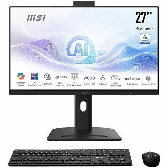MSI Modern AM273QP AI 1UM Modern AM273QP AI 1UM-448US All-in-One Computer - Intel Core Ultra 5 Series 1 125U - 16 GB - 1 TB PCI Express NVMe SSD - 27" WQHD - Desktop - Black
