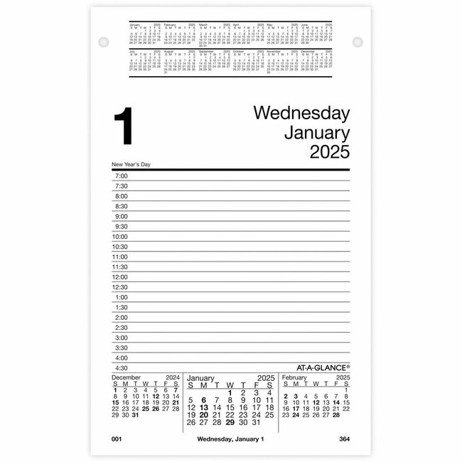 At-A-Glance Daily Pad-Style Desk Calendar Refill