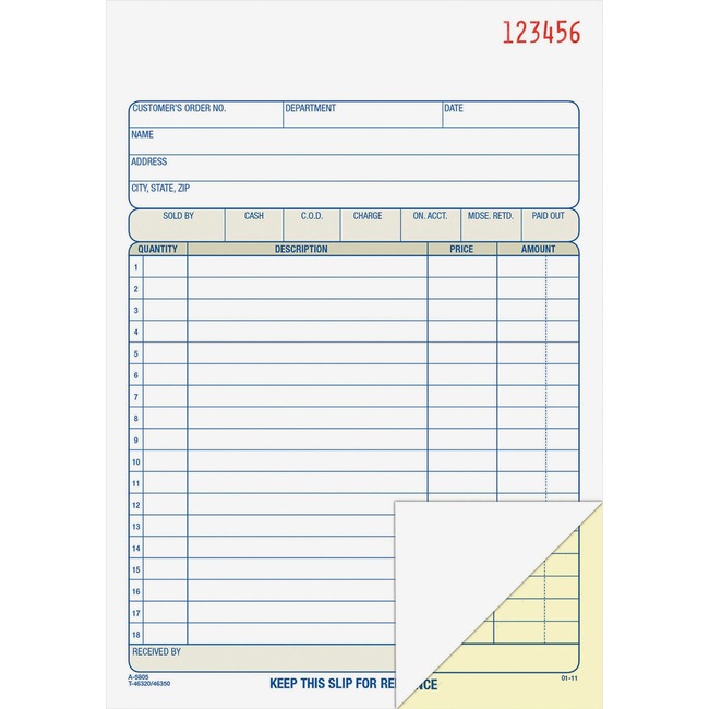 Adams Carbonless 2-part Numbered Sales Order Books