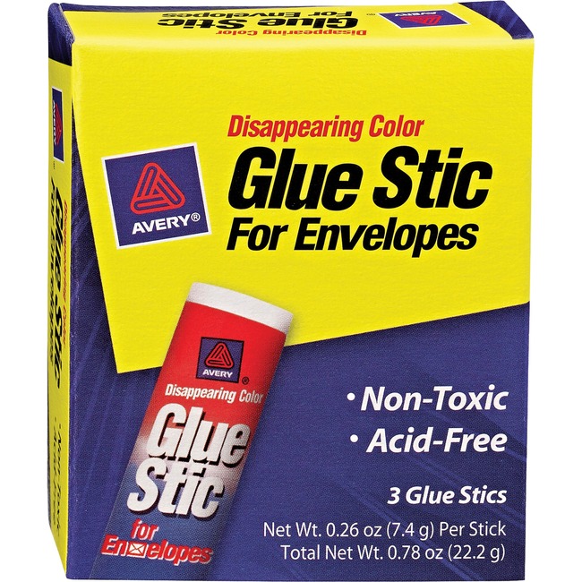 Avery Disappearing Color Permanent Glue Stic for Envelopes