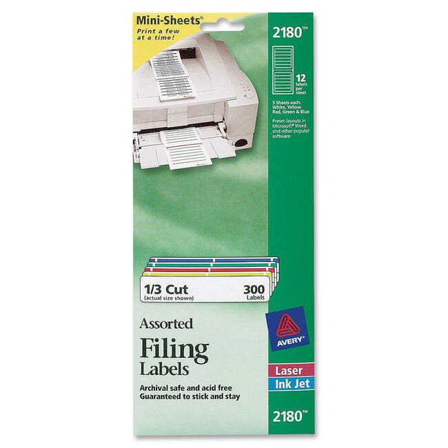 Avery Mini-Sheets Permanent File Folder Labels