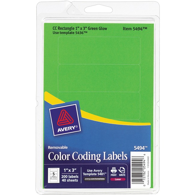 Avery Rectangular Color Coding Labels