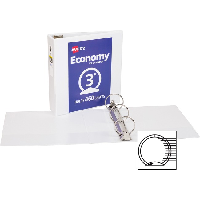 Avery Economy View Binders with Round Rings - with Merchandising