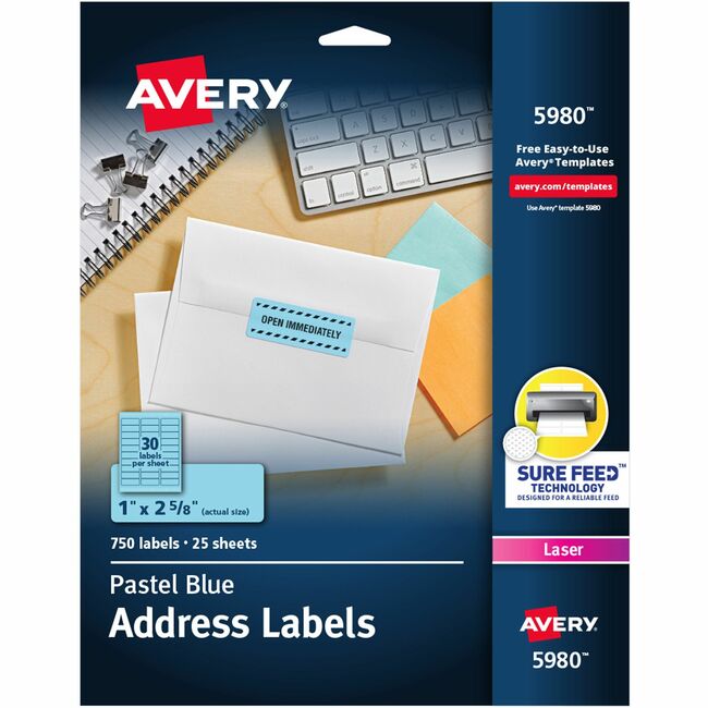 Avery® Neon Rectangular Labels for Laser and/or Inkjet Printers