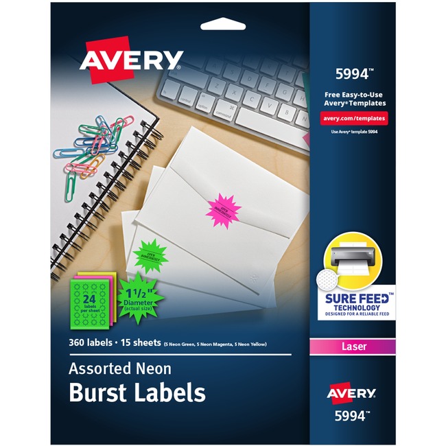 Avery® Neon Burst ID Labels