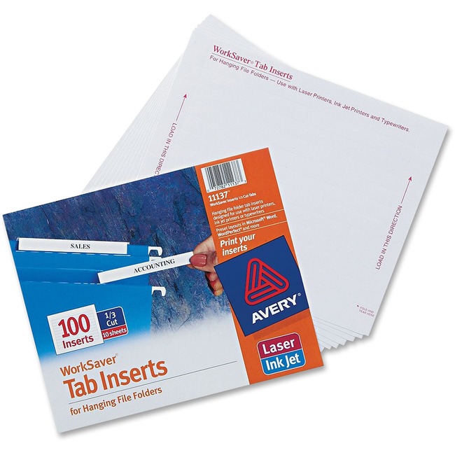 Avery Tab Inserts for Hanging File Folders