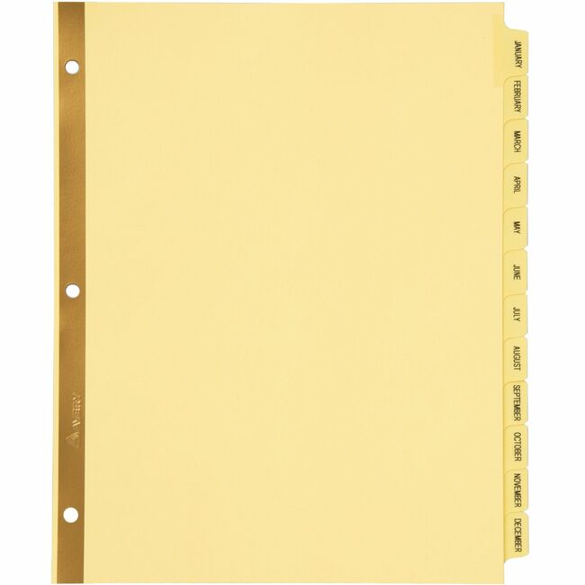 Avery® Laminated Pre-printed Tab Dividers - Gold Reinforced