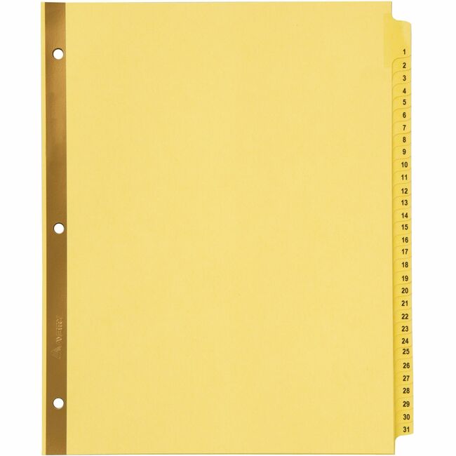 Avery Laminated Pre-printed Tab Dividers - Gold Reinforced