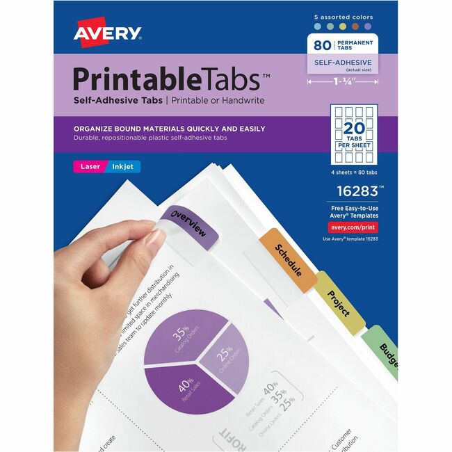 Avery® Printable Self-Adhesive Tabs