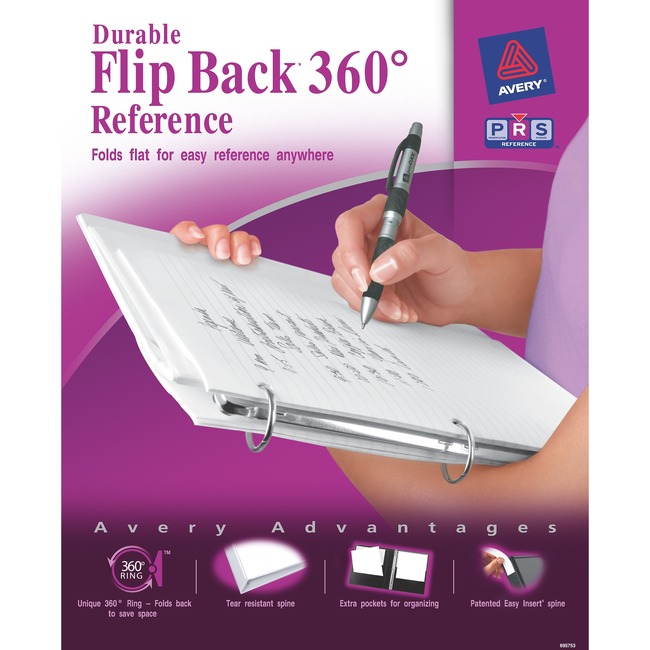 Avery Flip Back 360 Durable View Binders with Round Rings
