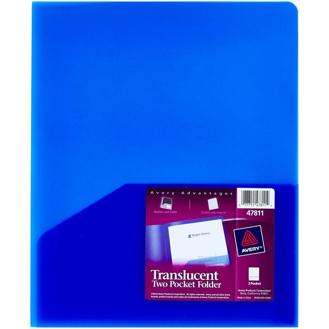 Avery Translucent Two Pocket Folders