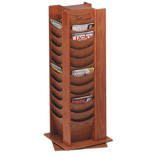 Buddy 48-Pocket Wood Rotating Literature Racks