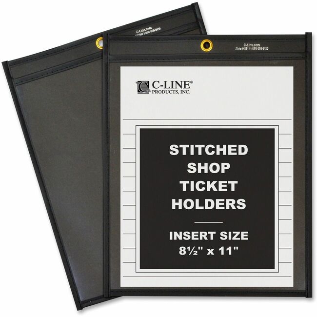 C-Line Stitched Shop Ticket Holders with Black Backing