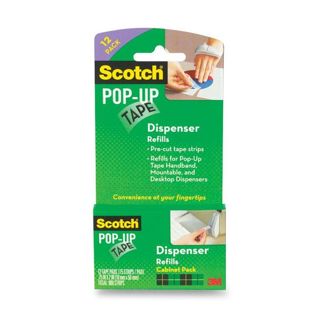 Scotch® Pop-up Tape Strip Refill Pads, 3/4