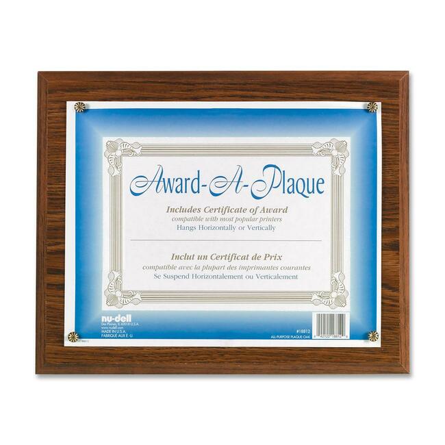 Nu-Dell Woodgrain Award-A-Plaque