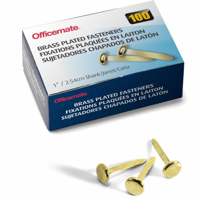 OIC Brass Plated Round Head Fasteners