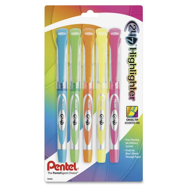 Pentel 24/7 Chisel Tip Highlighters