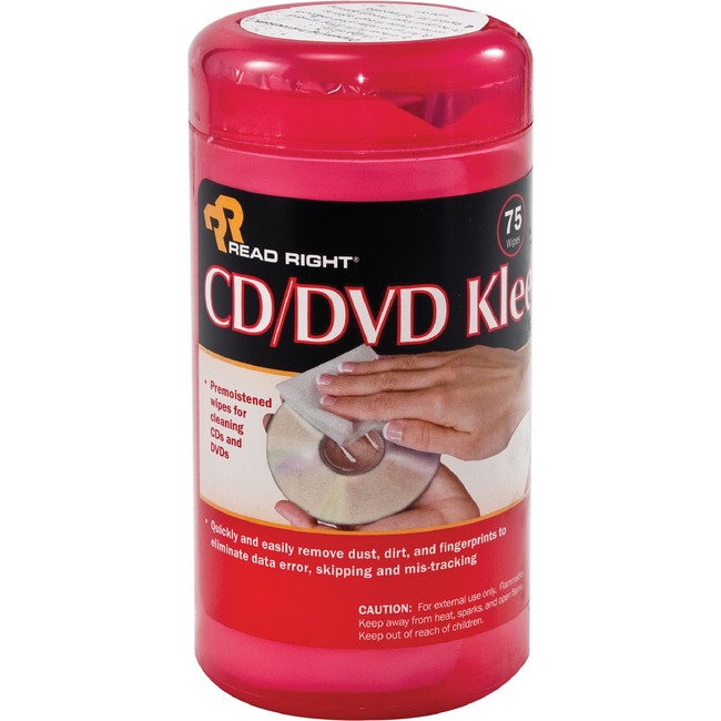 Advantus Read/Right CD/DVD Kleen Premoistened Wipes